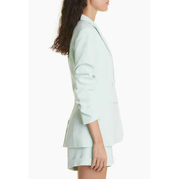 NEW, Cinq A Sept Kris Ruched Sleeve Double Breasted Blazer Celadon SZ 6  #SJ1938 - Picture 7 of 12